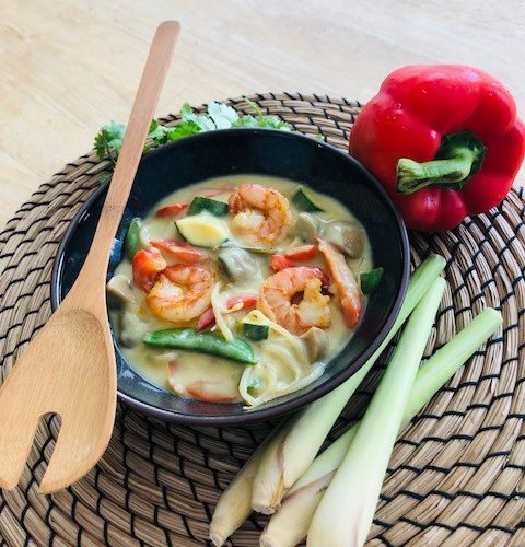 thai scampi green curry foodgezind