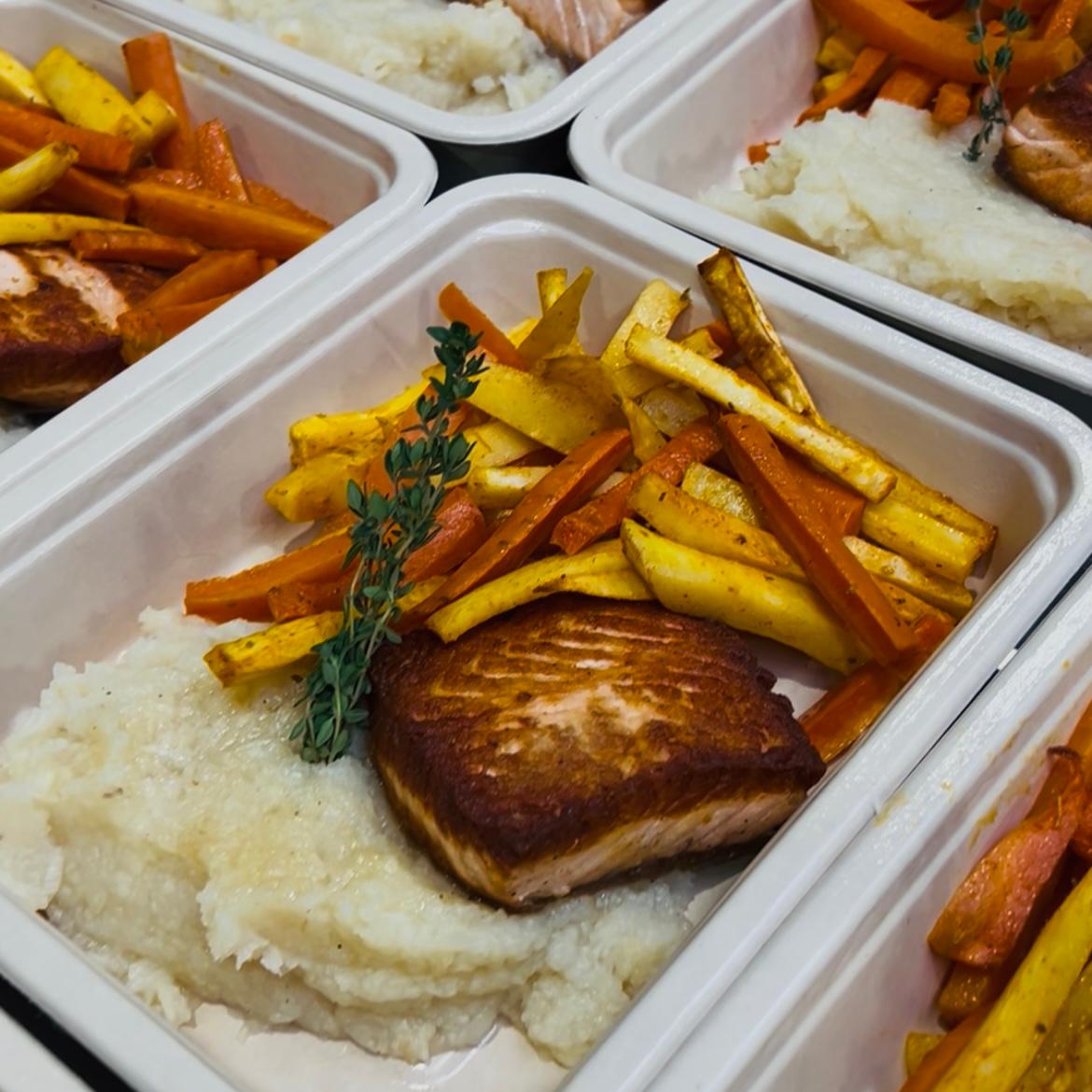 zalm knolselderpuree groentenfrietjes foodgezind