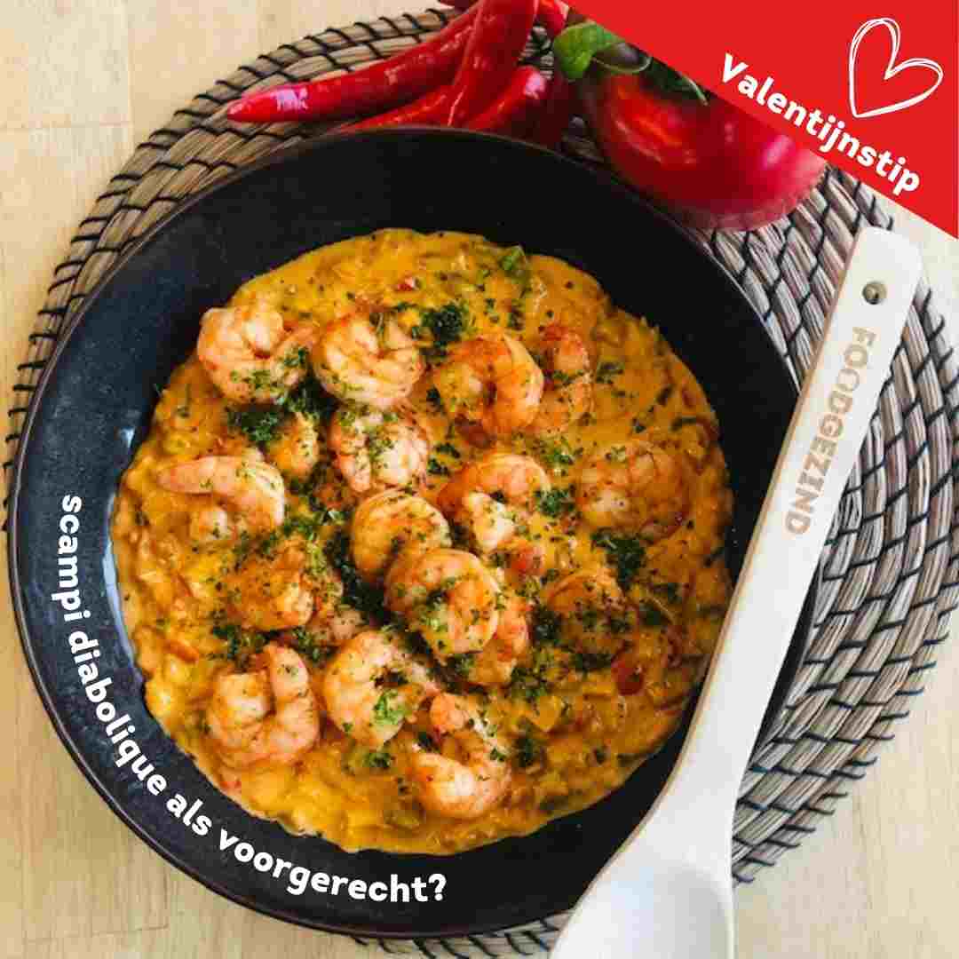 scampi diabolique Valentijnstip