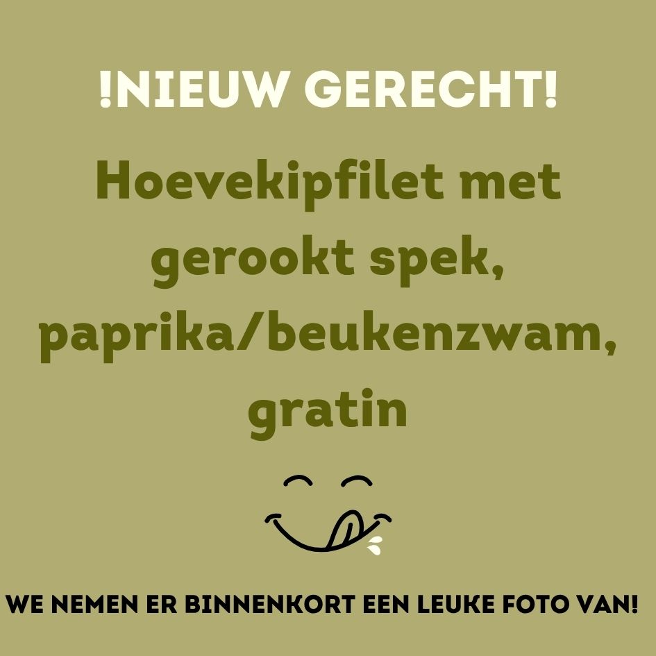 Hoevekipfilet met gerookt spekpaprikabeukenzwam, gratin foodgezind